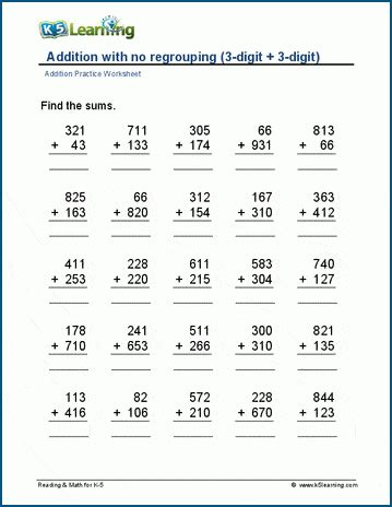 digit   digit addition   regrouping  questions