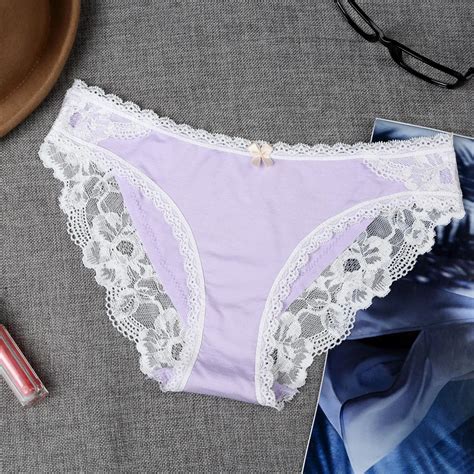 cotton soft  waist lace panties comfortable womens sexy lace