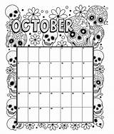 Calendar Coloring October Pages Printable 2021 Halloween Kids Colouring Color Book Octorber Print Fall January Adult Sheets Beautiful Entitlementtrap Choose sketch template