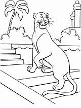 Jungle Book Coloring Pages Mowgli Printable Panther Goes Search Raskrasil sketch template