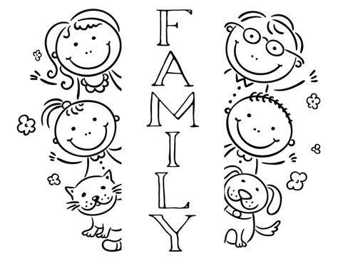printable happy family coloring pages  kids