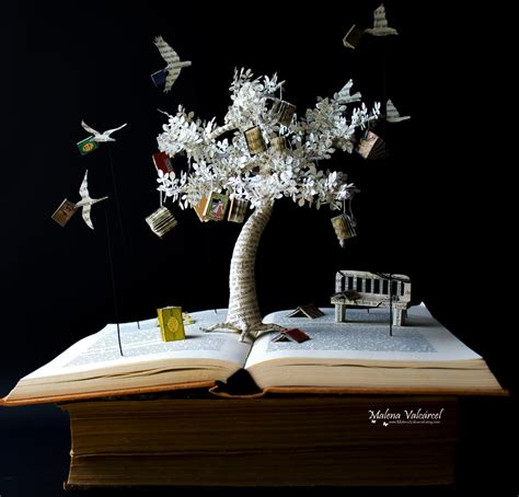 tree  knowledge book sculpture book art altered etsy