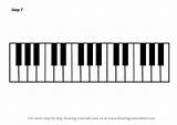 Piano Keys Draw Drawing Step Instruments Musical Music Drawingtutorials101 Drawings Tutorials Board Keyboard Key Notes Kids Touches Make Julie Wilber sketch template