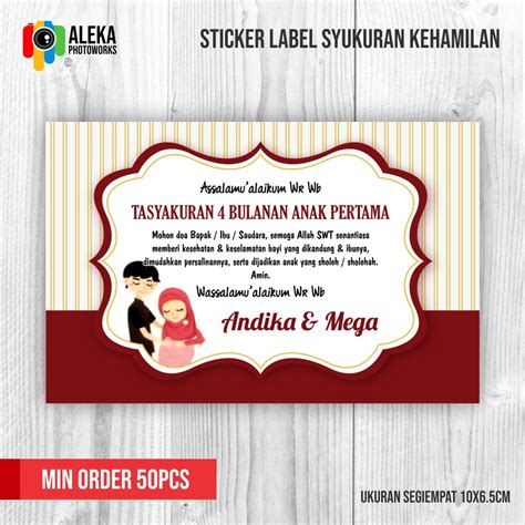 sticker label syukuran kehamlan  bulanan shopee indonesia