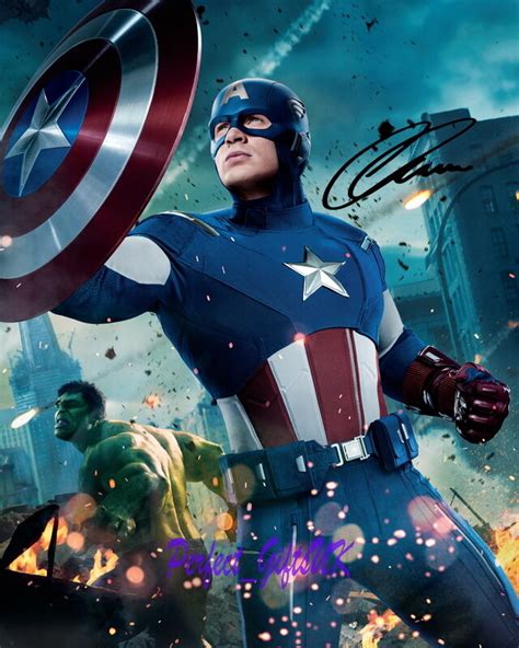 Chris Evans Captain America Avengers Signed Autographed