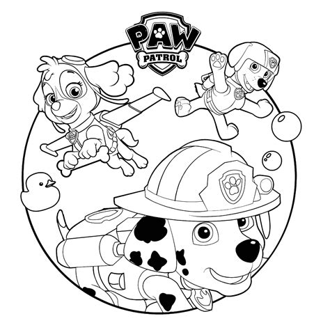dibujos de patrulla canina paw patrol  colorear imprime gratis