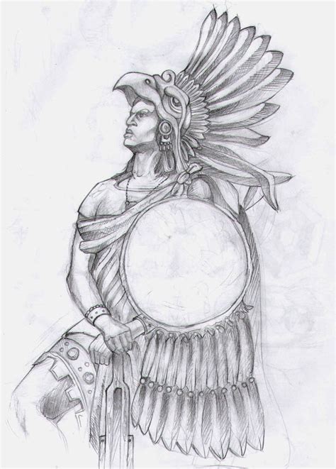 pin  sarah harcus  warrior drawings warrior drawing aztec