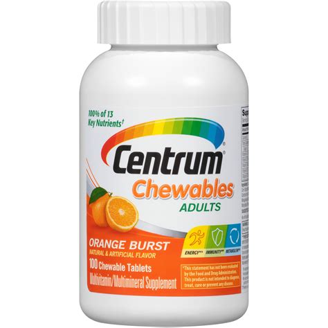 centrum chewable multivitamin  adults multivitaminmultimineral supplement  vitamin