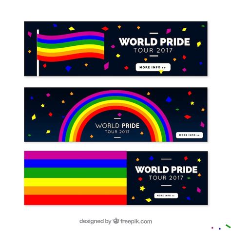 vector set  banners  colors  pride day