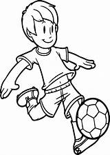 Coloring Boy Cartoon Pages Drawing Kids Playing Soccer Football Ball Easy Boys Drawings Cute Kid Getdrawings Color Printable Getcolorings Sketch sketch template
