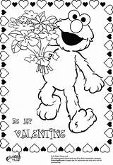 Coloring Pages Valentine Elmo Valentines Sesame Street Anything Popular sketch template