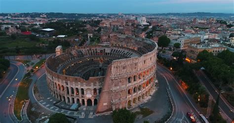 drone aerial rome italy sunrise colosseum stock footage sbv