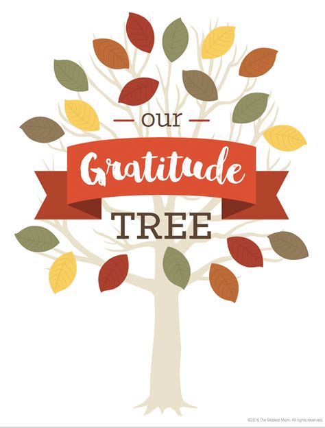 family gratitude tree printable  activity