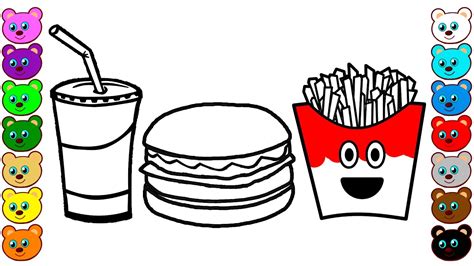 fast food coloring book  kids youtube