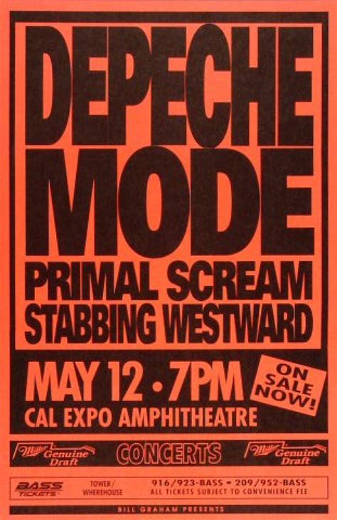 Depeche Mode Vintage Concert Poster From Cal Expo Amphitheater May 12