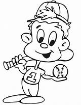 Baseball Coloring Pages Printable Kids Player sketch template