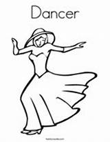 Coloring Dancing Dancer Dance sketch template