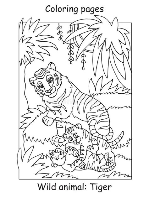 coloring tiger vector stock vector illustration  kids