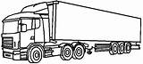 Truck Coloring Pages Semi Camion Coloriage Printable Transportation Drawing Trailer sketch template