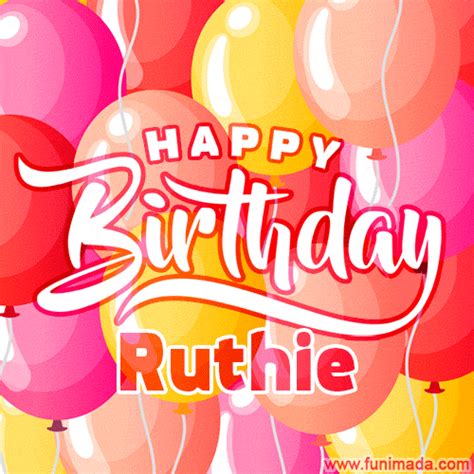 happy birthday ruthie colorful animated floating balloons birthday