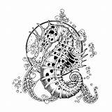 Pointillism Illustrations Style Behance Patterns Pointillisme Seahorses Drawn Hand Seahorse Illustration Noir Blanc Et Drawing Radomir Zentangle Pages Coloring Sea sketch template