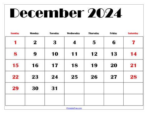 december  calendar printable  blank  templates