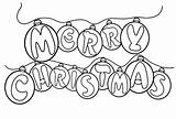 Merry Christmas Coloring Pages Printable Color Ornaments Clip Adults Kids Colouring Happy Quotes Sheets Bored Words Say Printables Book Letter sketch template