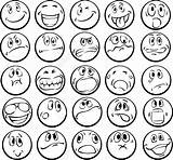 Faces Emociones Emotion Caras Smiley Emoticons Emotions Pintar Kleurend Gezichten Emotionele Emoticon Graciosas Colorea Asustado Controlo sketch template