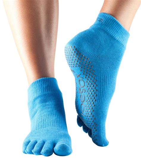 toesox ankle length full toe yoga grip socks  swimoutletcom
