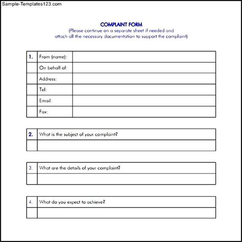banking ombudsman complaint form sample templates