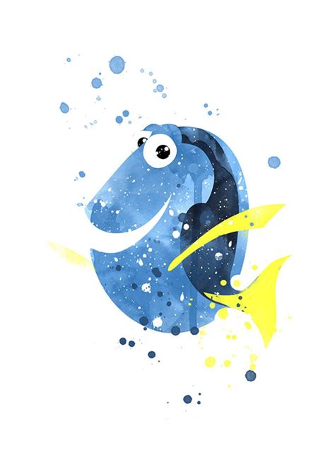 finding nemo iii poster nemo watercolor wall art fish etsy