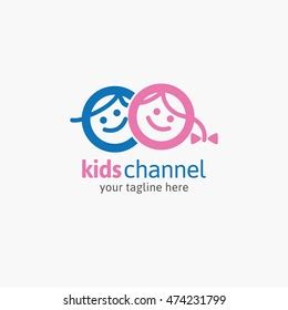 kids channel logo vector illustration stock vector royalty