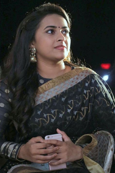 Sri Divya Tamil Actress Stills In Black Saree At Audio