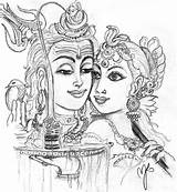Parvati Shiva Shiv Gizmo Shakti sketch template