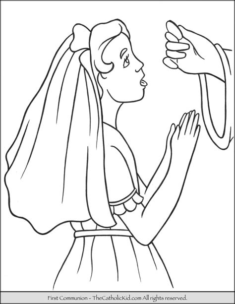 communion girl coloring page thecatholickidcom