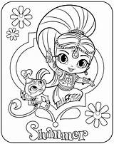 Shimmer Shine Coloring Pages Magical sketch template