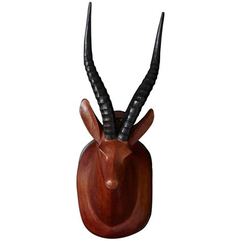 hand carved wood antelope head wall mount  stdibs wooden antelope head