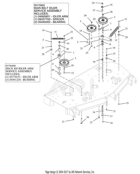 gravely    zt hd  parts diagram  idlers  sheaves