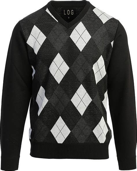 log mens argyle pullover diamond pattern  neck long sleeves sweater  amazon mens clothing store