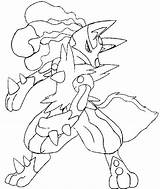 Coloring Pages Mega Pokemon Lucario Getcolorings sketch template