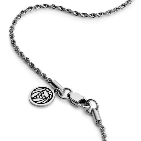 essentials 2 mm silver tone rope chain necklace in stock lucleon