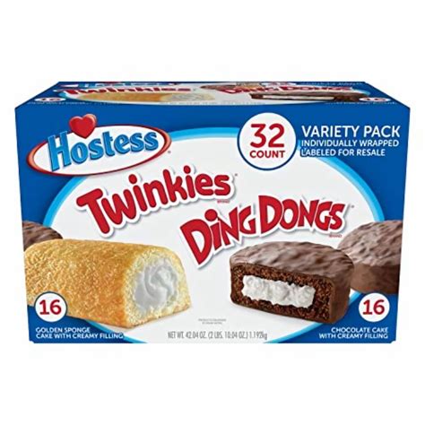 hostess twinkie and ding dong variety pack 32 ct 16 of each 2 62