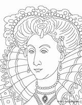 Inglaterra Coloriage Ausmalbilder Reine Rainha Colorir Hellokids Königin Hatshepsut Elisabet Imprimer Romero Línea sketch template