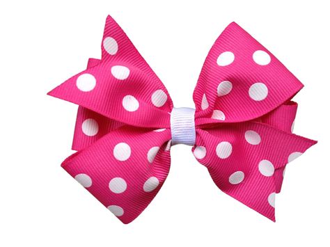 hot pink polka dot hair bow pink hair bow  browneyedbowtique  polka dot hair bows pink