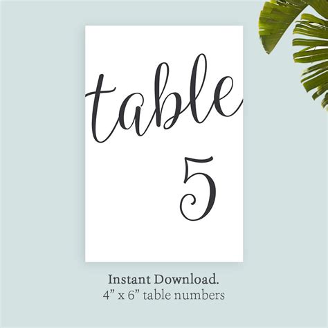 printable table number template  black printable templates diy
