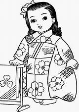 Japonesas Desenhos Meninas Colorir Bordado Idéias Páginas Padrões Motivos Natalinos Japonês sketch template