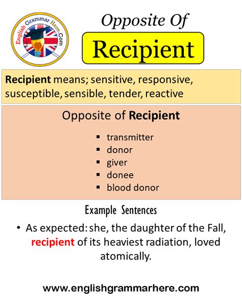 recipient antonyms  recipient meaning