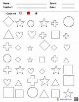 Coloring Shapes Color Worksheets Kindergarten Math Pages Printable Worksheet Kids Preschool Preschoolers Clipart Number Sheets Printables Aids Popular Library Coloringhome sketch template