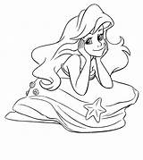 Coloring Ariel Pages Book Princess Library Clipart Printable Colouring Disney sketch template