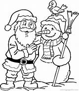 Santa Coloring Pages Kids Frosty sketch template